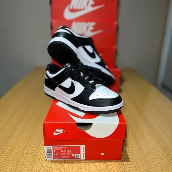 NIKE DUNK LOW “Panda” Women’s 7/Men’s 5.5 Nike Dunk Low Black Panda 5.5Y / Womens 7 Black White DH9765  main image 2